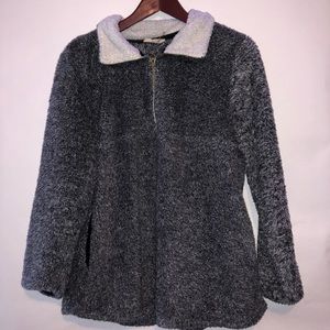 3/4 zip fluffy jacket